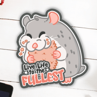 Live Life the Fullest Hamster Matte Vinyl Sticker