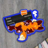 Choking Furry BARQ Themed Matte Vinyl Sticker