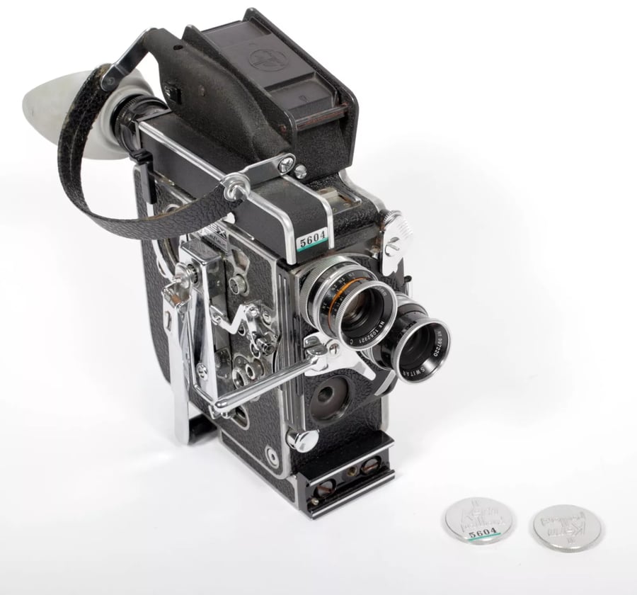 Image of Bolex H16 Rex 5 camera w/ Switar 16mm F1.8 25mm F1.4 lenses + fader TESTED 5604