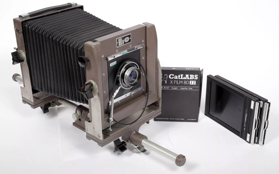 Image of B&J Orbit 4X5 monorail camera with 165mm Caltar lens + FILM + HOLDERS #5611