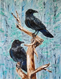 CURIOUS CROWS PAINTING