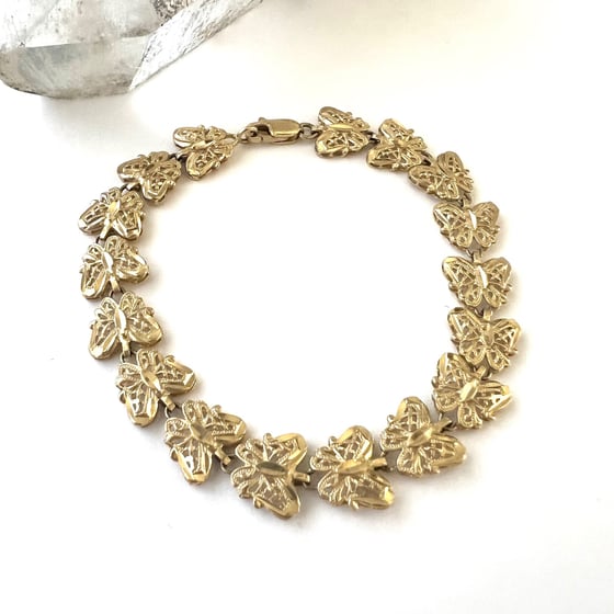 Image of Vintage 14k Gold Butterfly Bracelet