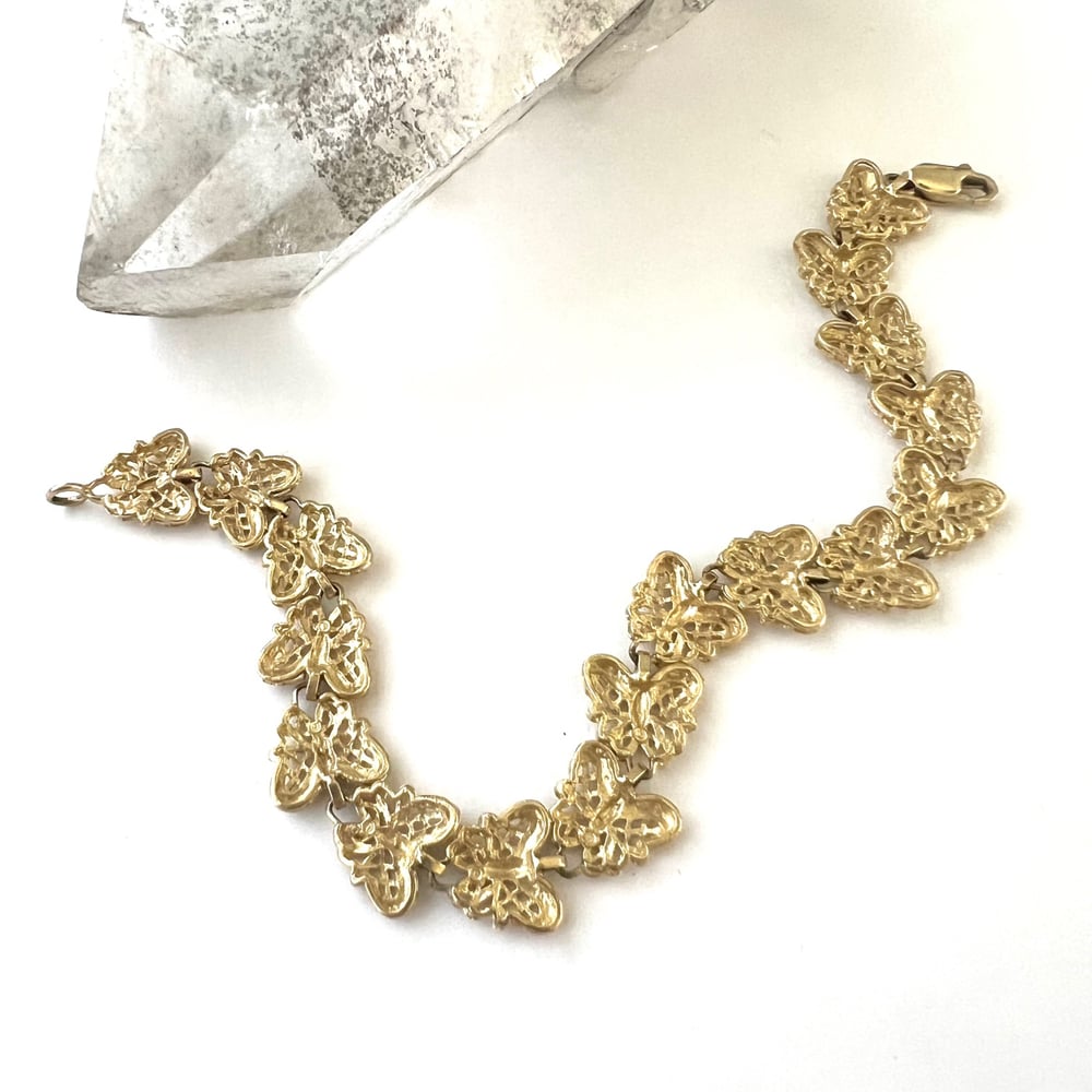 Image of Vintage 14k Gold Butterfly Bracelet