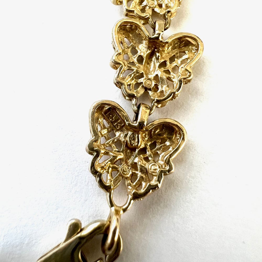 Image of Vintage 14k Gold Butterfly Bracelet