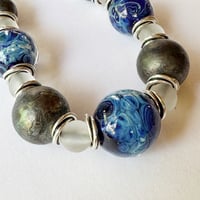 Image 2 of Juliette - Reacitve Blues with Steel Gray - Adjustable Necklace