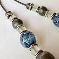 Image 5 of Juliette - Reacitve Blues with Steel Gray - Adjustable Necklace