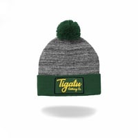 Image 1 of "Mallard" Green/Heather Grey Pom Beanie