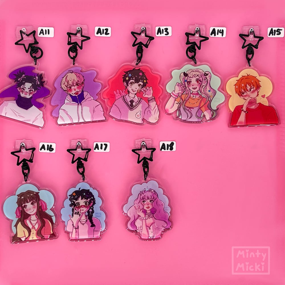 Image of 2.5" Anime Character Acrylic Epoxy Charms