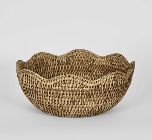 Image of Scalloped Rattan Bowl 