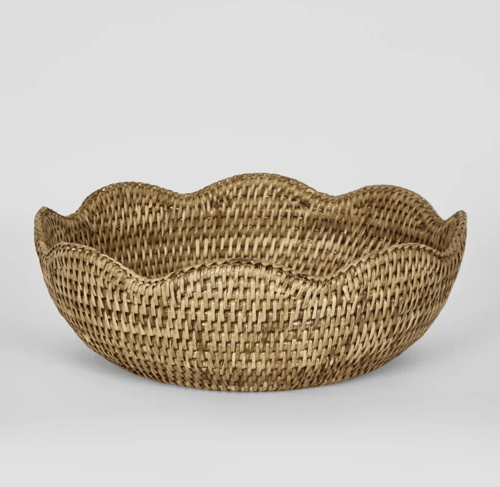 Image of Scalloped Rattan Bowl 