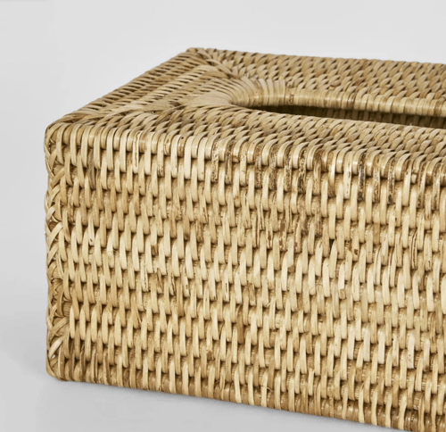 Image of Rattan Tissue Box Natural 