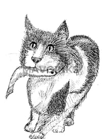 Image 1 of "Cat Eats Fish"