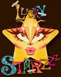 Lucky Starzzz logo 5x3 sticker