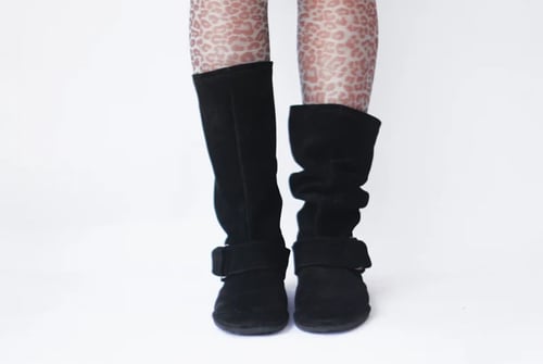 Image of Slouchy Boots in Black suede - 41 EU - Ready to ship