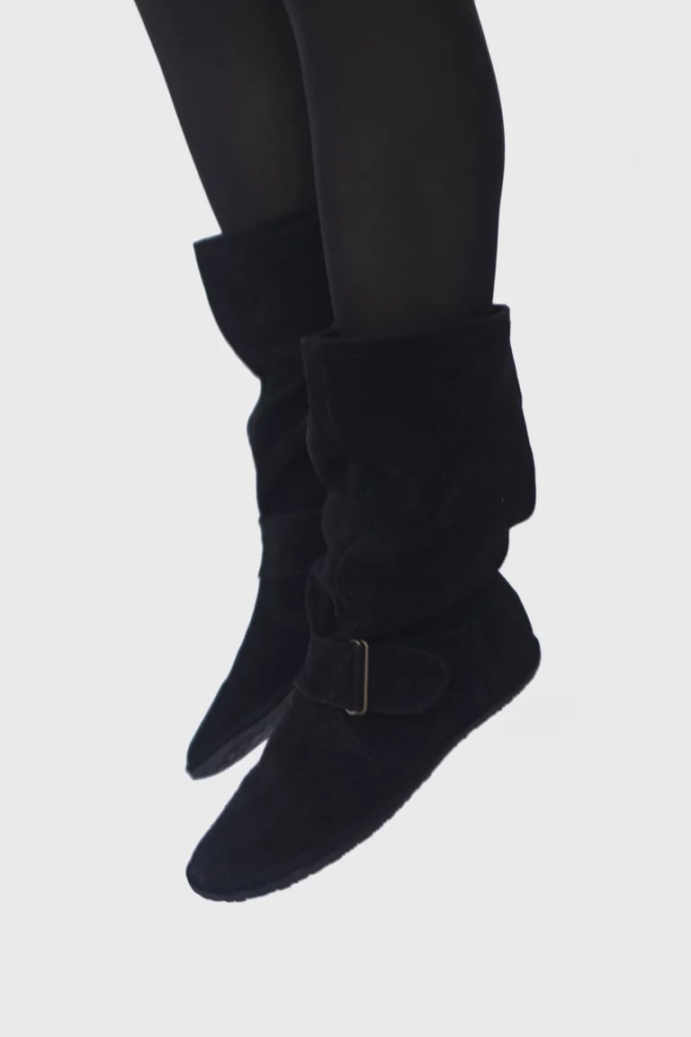 Image of Slouchy Boots in Black suede - 41 EU - Ready to ship