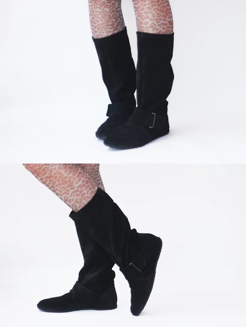 Image of Slouchy Boots in Black suede - 41 EU - Ready to ship