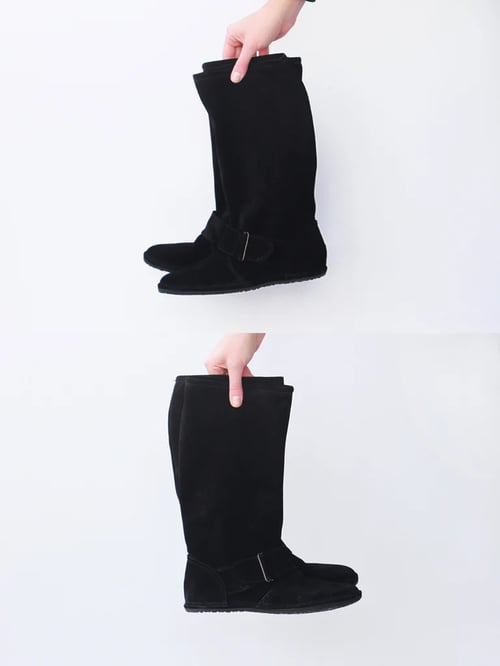 Image of Slouchy Boots in Black suede - 41 EU - Ready to ship