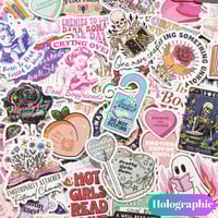 Image 2 of 150 PCS Holographic Romance Bookish Book Stickers for Kindle Laptop Water Bottles 