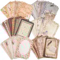 Image 1 of 60 Sheets Lace Edged Scrapbook Stationery Paper Assorted Set 4.9x6.9 Inch