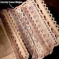 Image 3 of 60 Sheets Lace Edged Scrapbook Stationery Paper Assorted Set 4.9x6.9 Inch