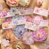 Image 3 of LakoArt 80 Pieces Large Size Transparent Waterproof Flower Stickers Set