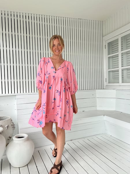 Image of Wild Berry Print Adela Midi Dress. By JAASE