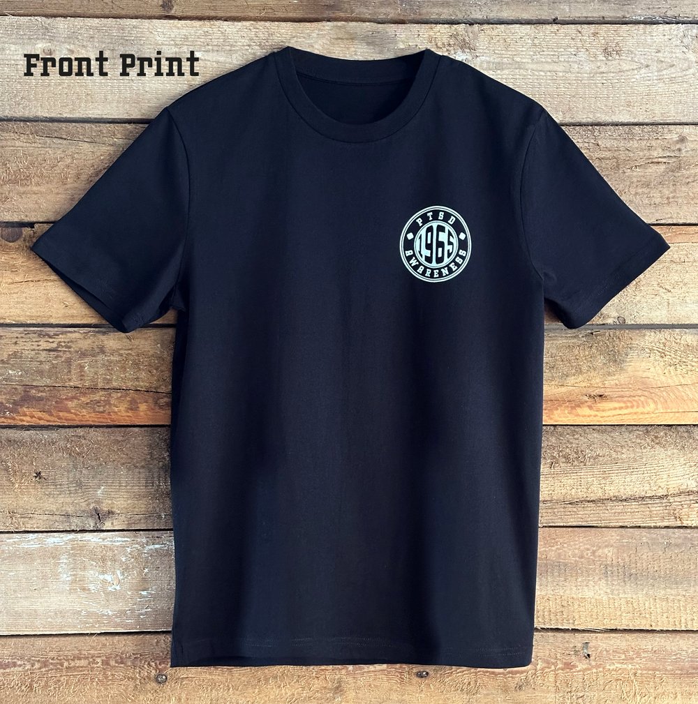 1965 PTSD Awareness "The Pursuit of Recovery" Black T shirt