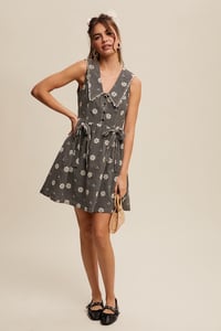 Image 2 of Gingham Floral Mini Dress - APRIL