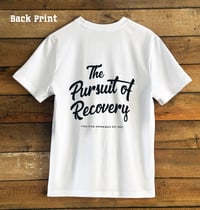 Image 1 of 1965 PTSD Awareness "The Pursuit of Recovery" White T shirt