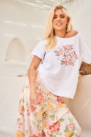Image of Lotus Flower T-Shirt. White. By Jaase.
