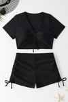 Black tie swim short set 