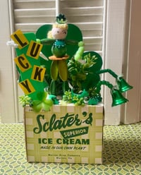 Vintage Ice Cream Carton with a St. Patrick's Day Cutie and Green Cheer