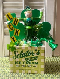 Vintage Ice Cream Carton with a St. Patrick's Day Cutie and Green Fun