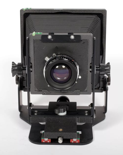 Image of Intrepid 4X5 MKIV BLACK Field camera w/ 125mm + 250mm lenses + holders + film #5631