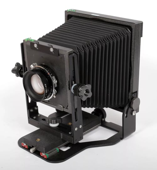 Image of Intrepid 4X5 MKIV BLACK Field camera w/ 125mm + 250mm lenses + holders + film #5631