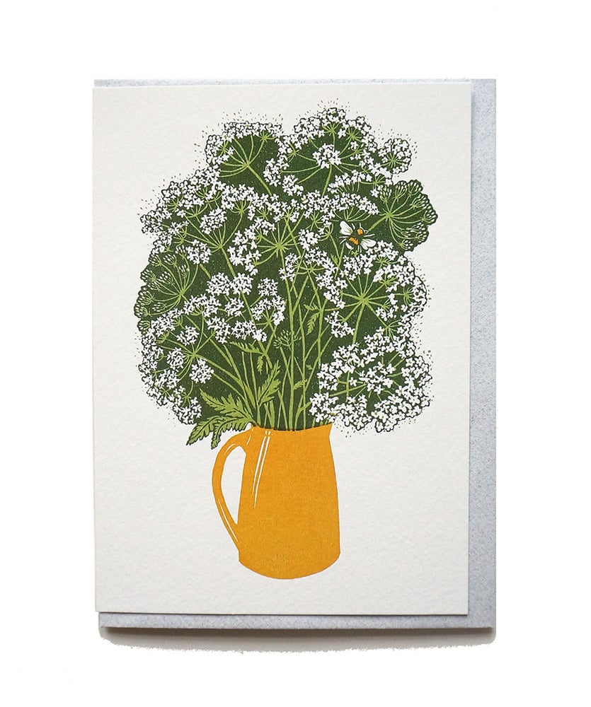 Image of Cow Parsley and the Bee - Greetings Card