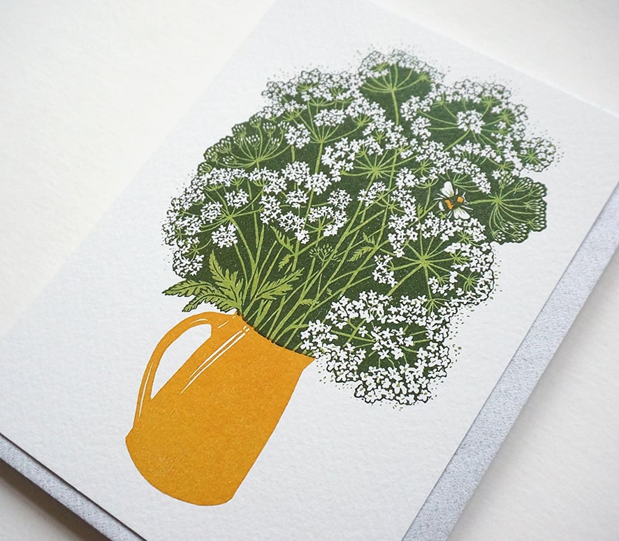 Image of Cow Parsley and the Bee - Greetings Card