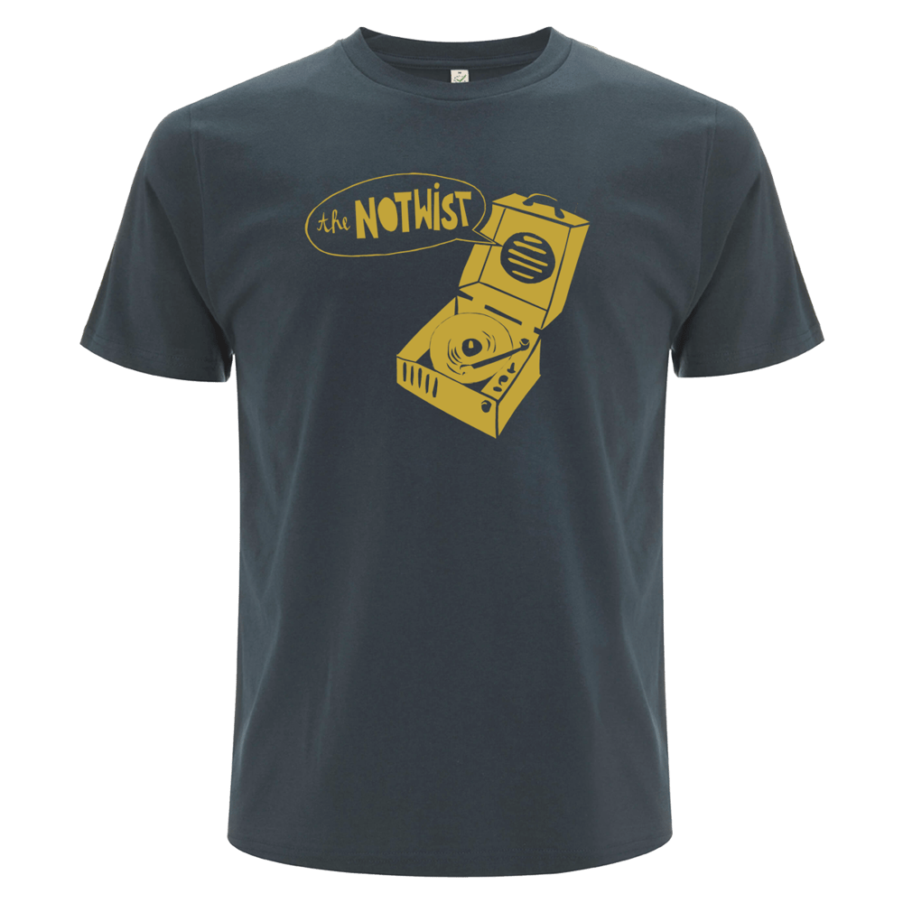 "RECORD PLAYER" (DENIM) <br>UNISEX / HERREN / MALE <br>T-SHIRT 