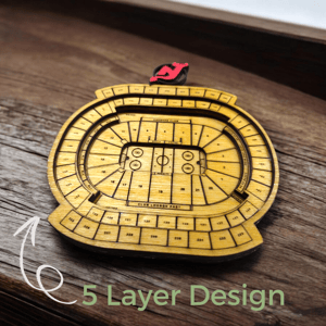 Image of Custom Hockey Rink Replica, Wood, All Teams Available, Custom Gift for Hockey Lovers