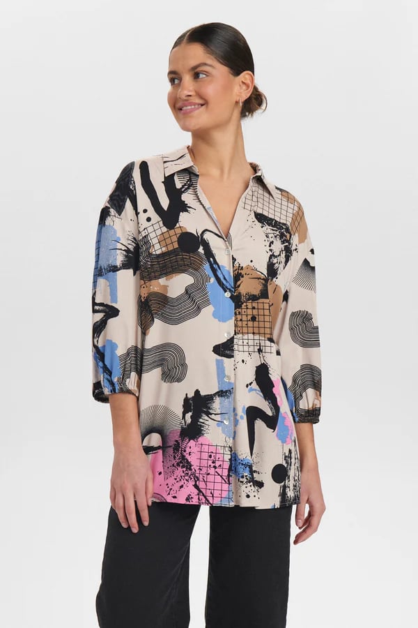 Image of 1-Camisa Numokka manga corta oversize