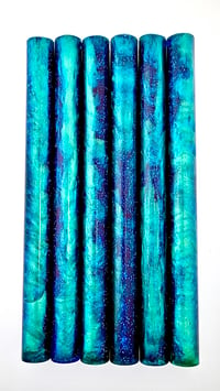 Image 2 of Run Silent, Run Deep' Maker's blank! Resin, blue dye, holographic flecks + chatoyant green. Killer!