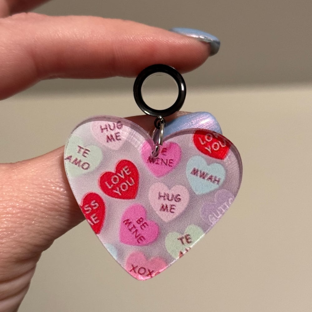 Image of Conversation Heart Dangles (sizes 2g-2")