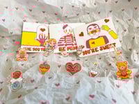 Image 1 of Valentine's Day Mini Greeting Cards & Holographic Stickers