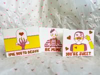 Image 2 of Valentine's Day Mini Greeting Cards & Holographic Stickers