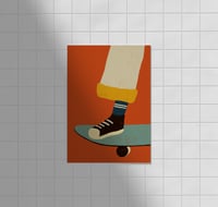 Postkarte - Skateboard / Orangerot