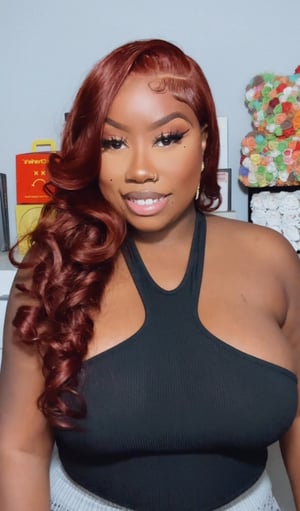Image of Red Brown Body Wave 7”x5” Closure Wig in 24”