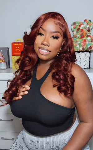 Image of Red Brown Body Wave 7”x5” Closure Wig in 24”