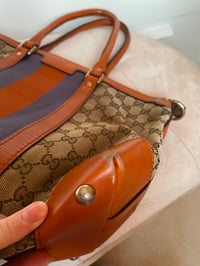 Image 15 of Gucci GG Canvas Orange Web Top Handle Bag