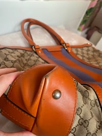 Image 16 of Gucci GG Canvas Orange Web Top Handle Bag