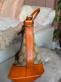 Image 17 of Gucci GG Canvas Orange Web Top Handle Bag